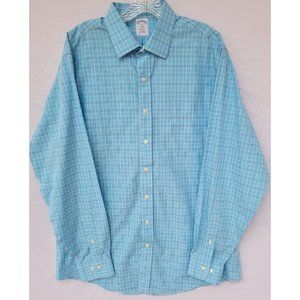 Brooks Brothers Regent Dress Shirt‎ 16 1/2 - 6/7  Blue Check, Non Iron, Cotton